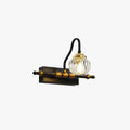 Crystal Globe Vanity Wall Light Black Finish Bathroom