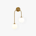 Vela Brass Arc Glass Globe Wall Light For Living Room