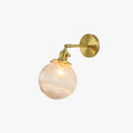 Gold Floral Glass Globe Vanity Wall Light For Bedroom