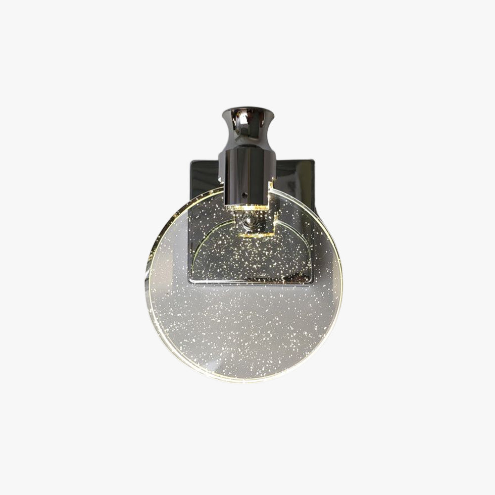 Round Crystal Vanity Wall Light In Gold And Chrome Finish