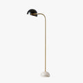 Black Semi Circular Arc Floor Lamp With Marble Base