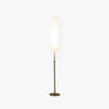 Luma White Cylindrical Fabric Floor Lamp With Metal Base