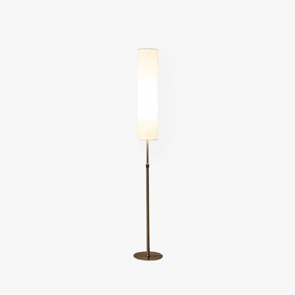 Luma White Cylindrical Fabric Floor Lamp With Metal Base