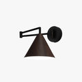Cone Shaped Adjustable Wall Light With Metal And Wood Finish