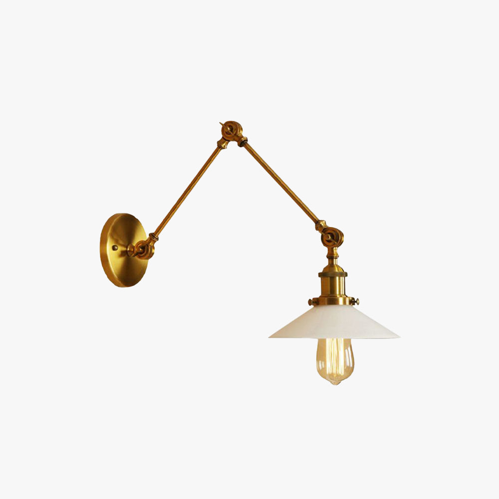 Retro Saucer Wall Lamp With Metal Shade Adjustable Two Colour Temp