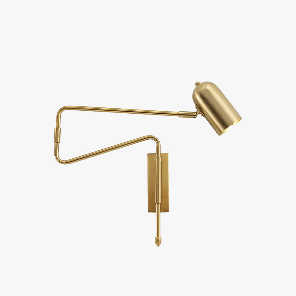 Modern Adjustable Wall Light In Black And Gold Metal Finish For Study