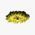 Metal Frame Birds Nest Ceiling Light With Artificial Grass