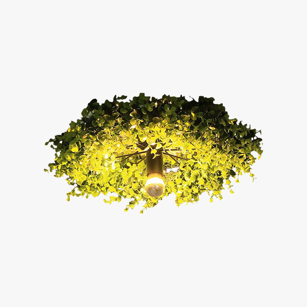 Metal Frame Birds Nest Ceiling Light With Artificial Grass