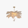 Contemporary Ostrich Feather Chandelier White