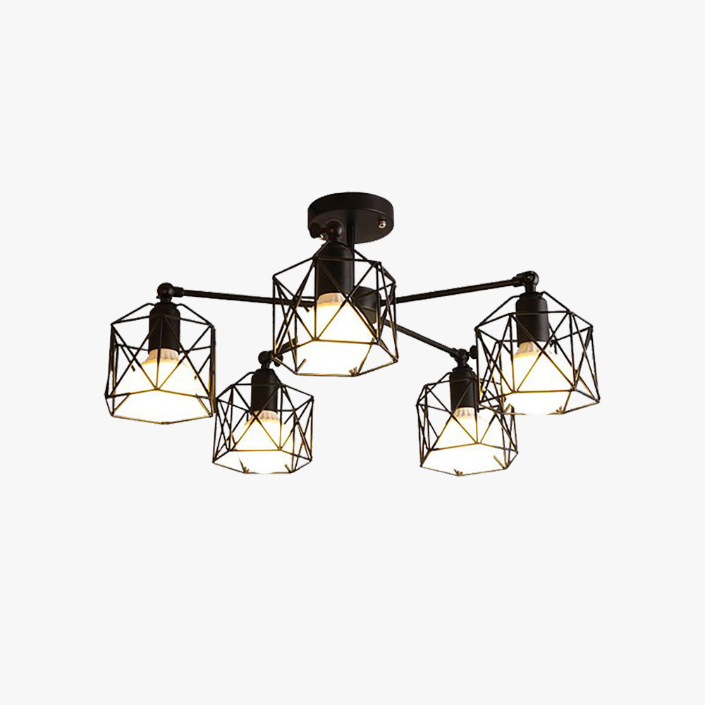 Onyx Black Semi-Flush Ceiling Light For Living Room And Bedroom