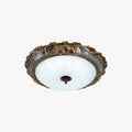 Medieval Inspired Antique Brass Resin Flush Mount Ceiling Light