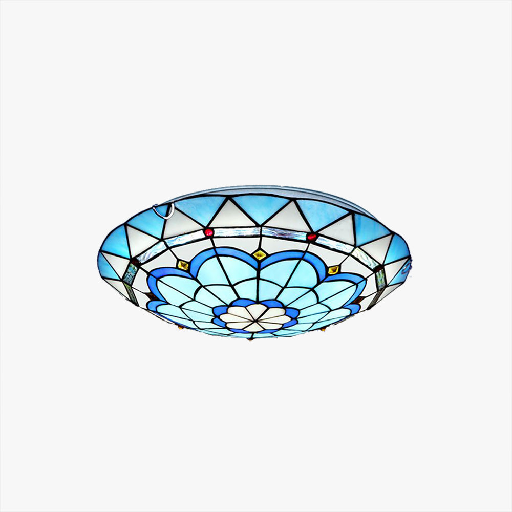 Colorful Glass Flush Mount Ceiling Light For Bedroom