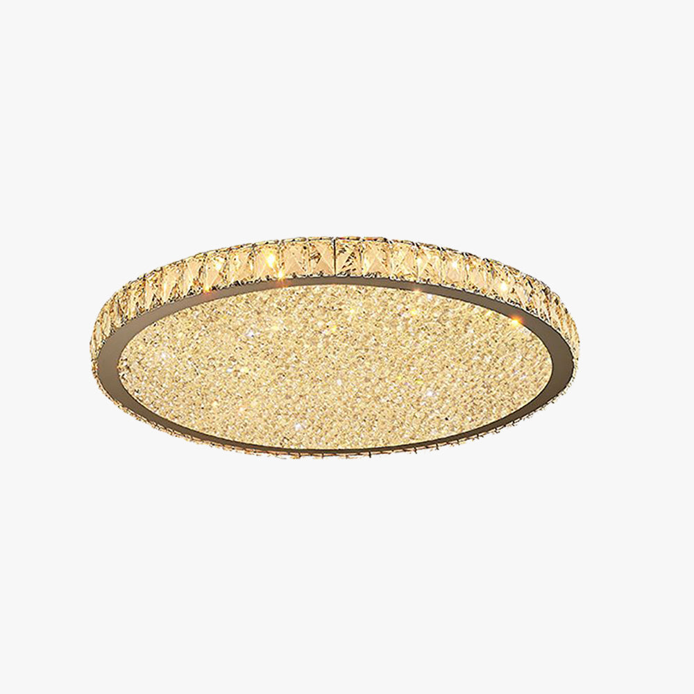 Crystal Ceiling Light With Octagonal Jewel In Gold Or Silver Finish