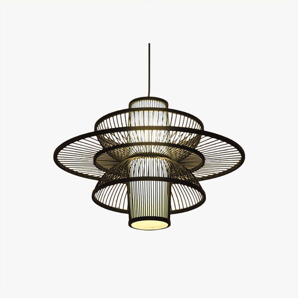 Suspension Lotus en Rotin, Lumière Naturelle et Chaleureuse