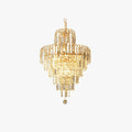 Aurora Five Layer Tassel Crystal Gold Chandelier