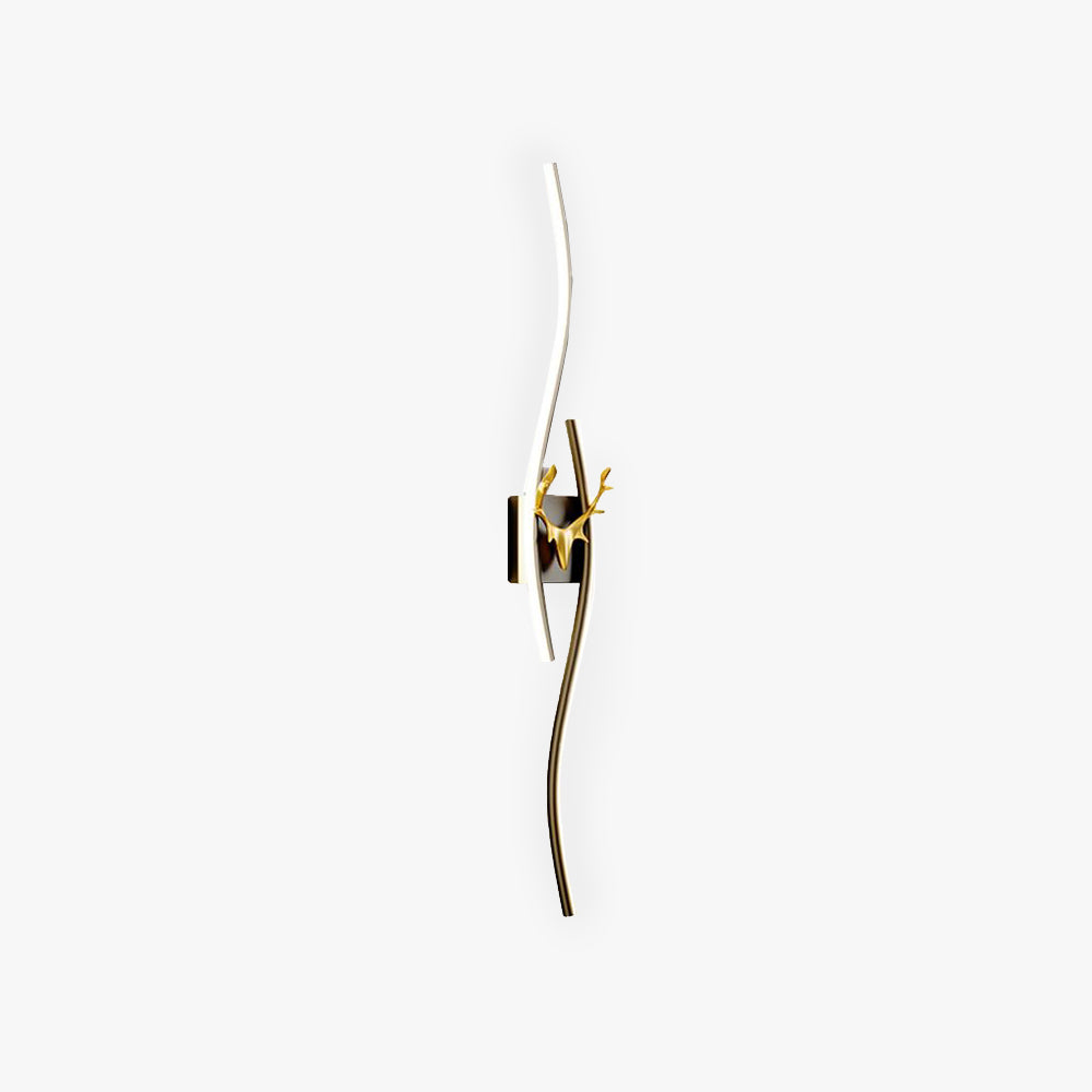 Dimmable Modern Linear Metal Vanity LED Wall Light Black Gold