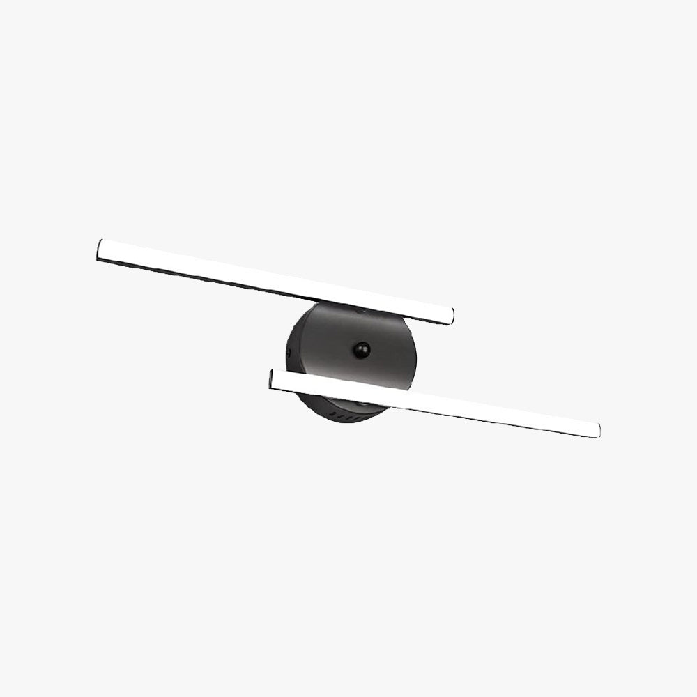 Bi-Linear LED Vanity Wall Light IP44 Black And Silver