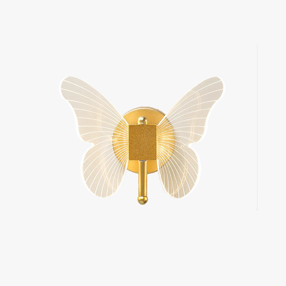 Butterfly Metal Wall Light LED Gold Finish