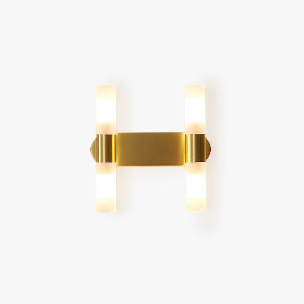 Gold Cylindrical LED Wall Light Dimmable Metal Finish