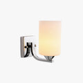Cylindrical Glass And Metal Vanity Wall Light LED Enabled Black Chrome