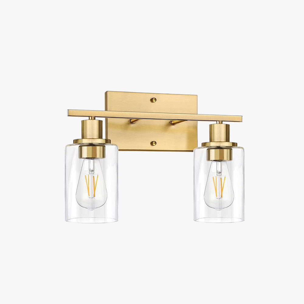 Black Mirror Front Vanity Wall Light In Metal And Glass