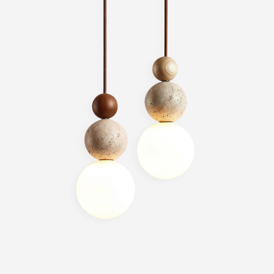 Dimmable Travertine Ball Pendant Lamp