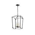 Black Metal Lantern Pendant Light With Three Head Design