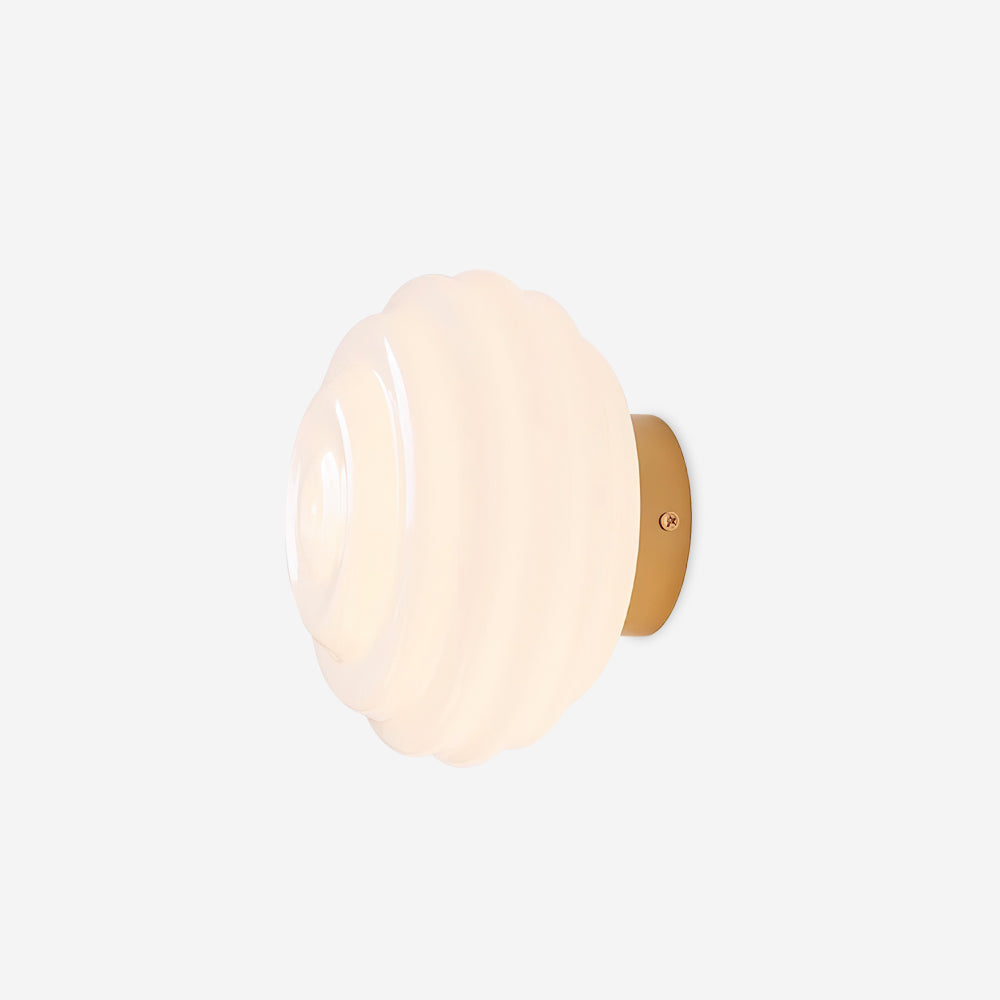 Dimmable Ribbed Glass Wall Light With Metal Frame