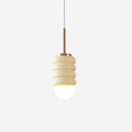 Midcentury Ribbed Ceramic Brass Pendant Light Ambient Glow