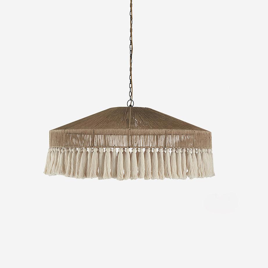Bohemian Hemp Rope Tassel Chandelier Hardwired E27 Socket