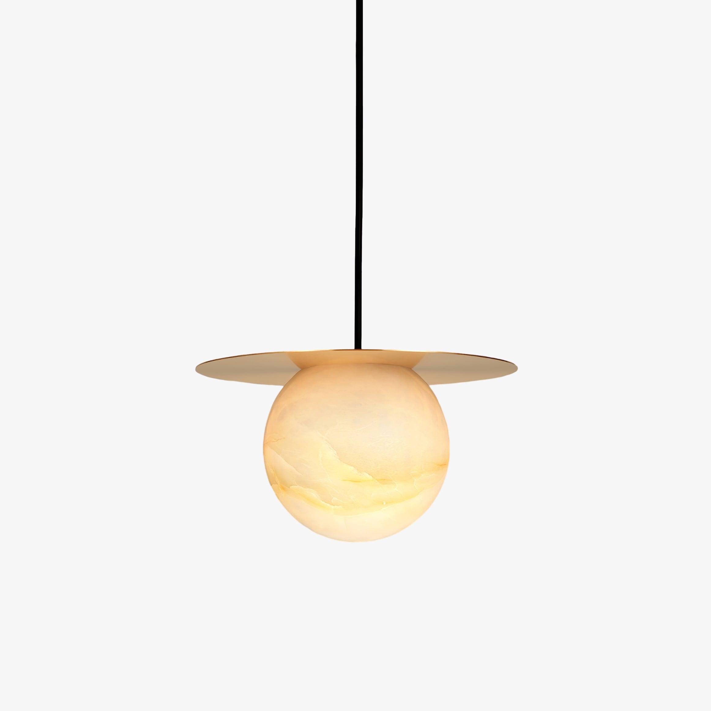 Alabaster Sphere Pendant Light Delivers Warm Ambience