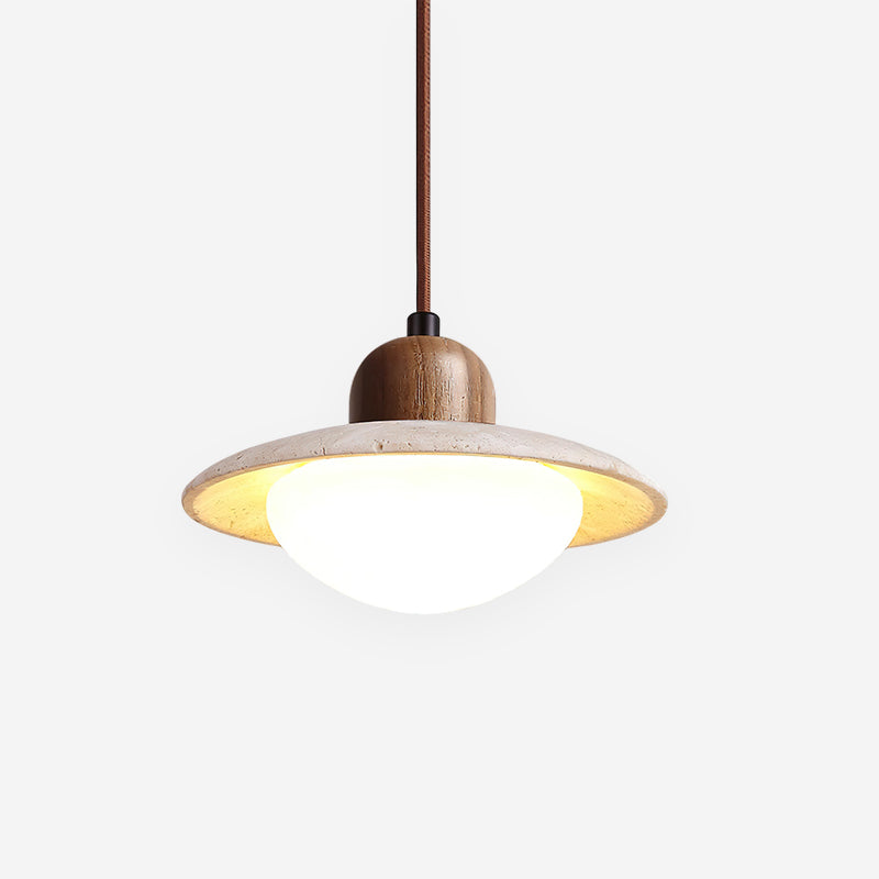 Travertine Pendant Light With Integrated LED