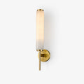 Brass Art Deco Wall Lamp With Round Backplate And Alabaster Shade