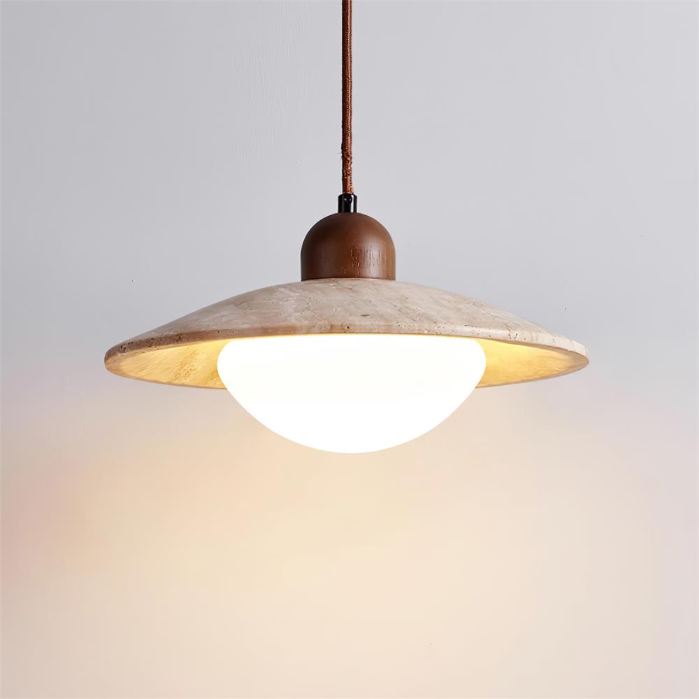 Travertine Glass Pendant Lamp With Minimalist Design