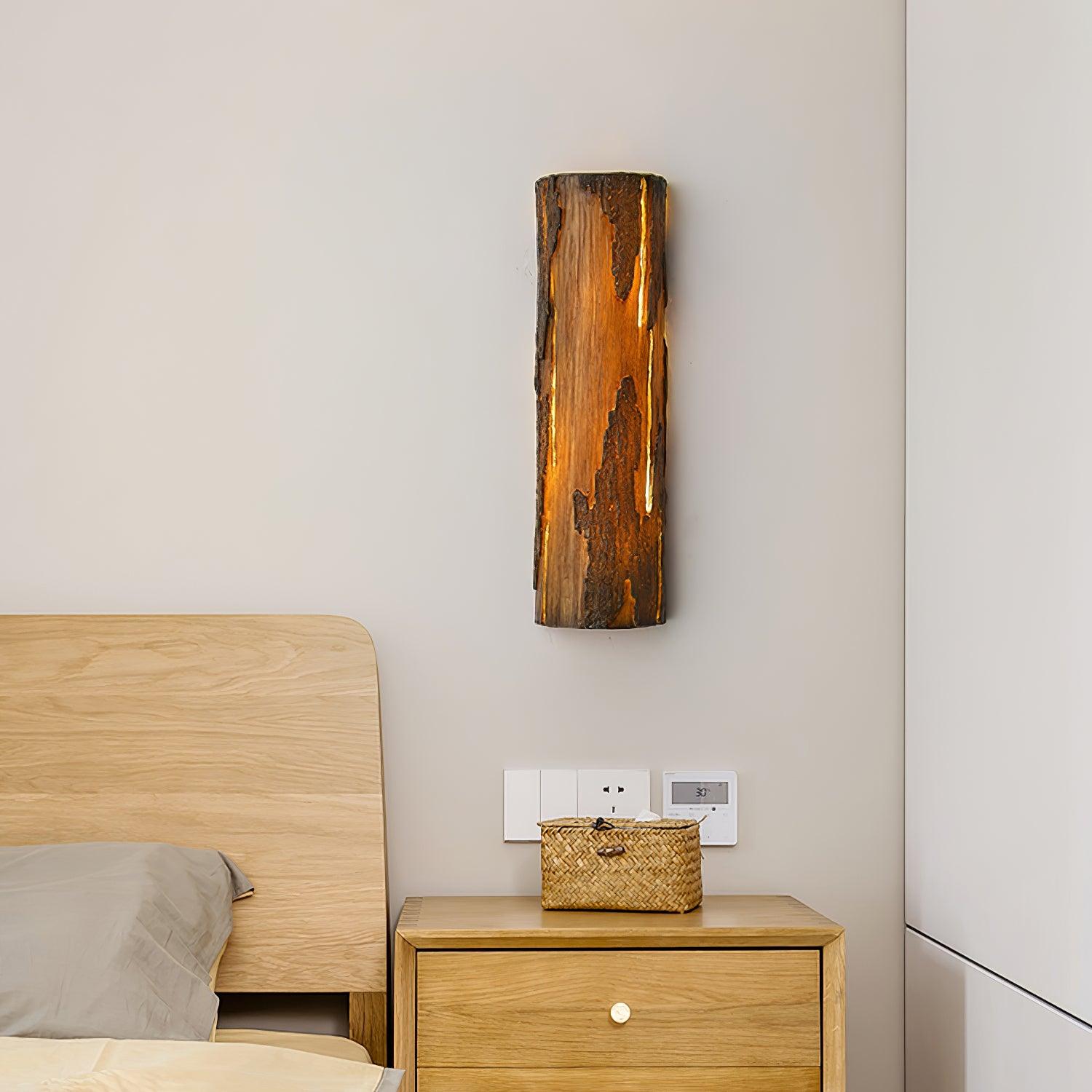 White Bark Textured Wall Light