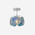 Glass Ceiling Light With Metal Canopy Damp Rated