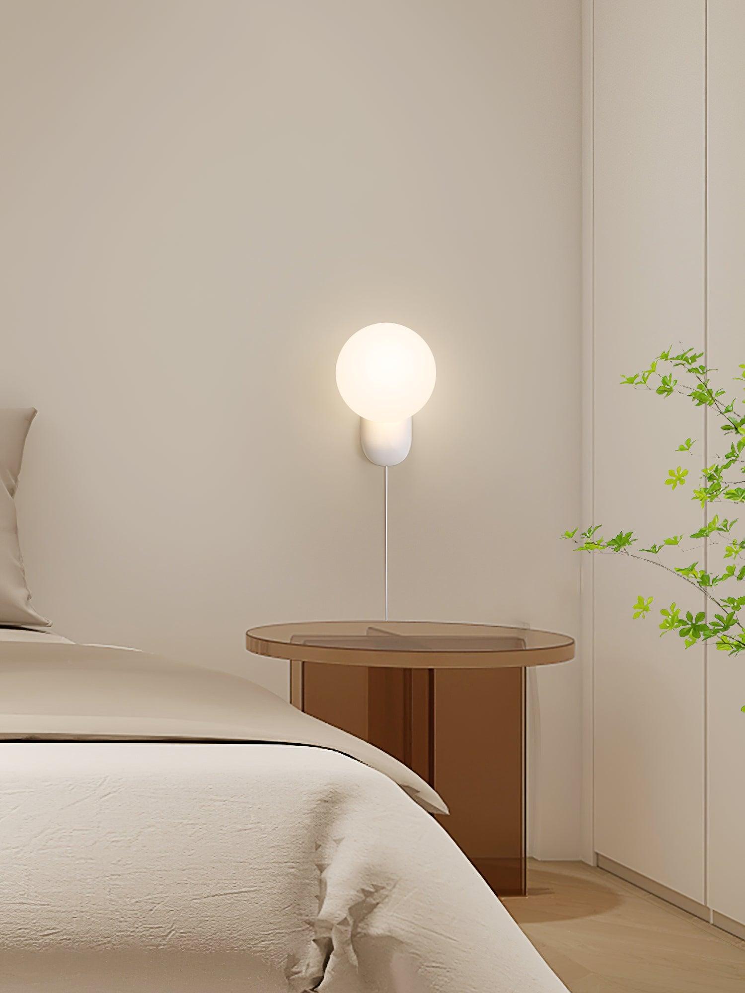 Aurora Globe Wall Sconce Resin And Glass Damp Rated Dimmable