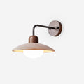Aria Mid Century Travertine Wall Lamp With Brushed Brass Arm