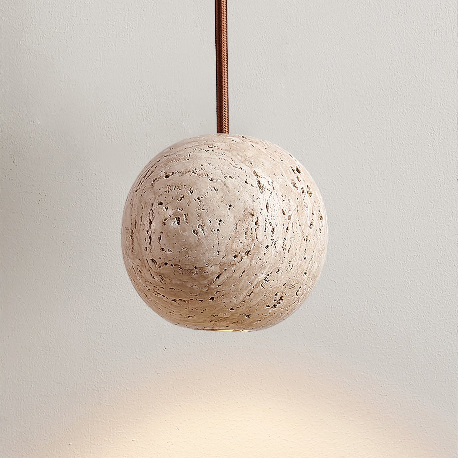 Travertine Pendant Light For Warm Indoor Ambience