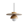 Layered Travertine Pendant Lamp With Warm Ambience