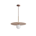Travertine Pendant Light With Ambient Glow And Glass Accents