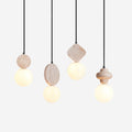 Geometric Travertine Pendant Light For Warm Ambience