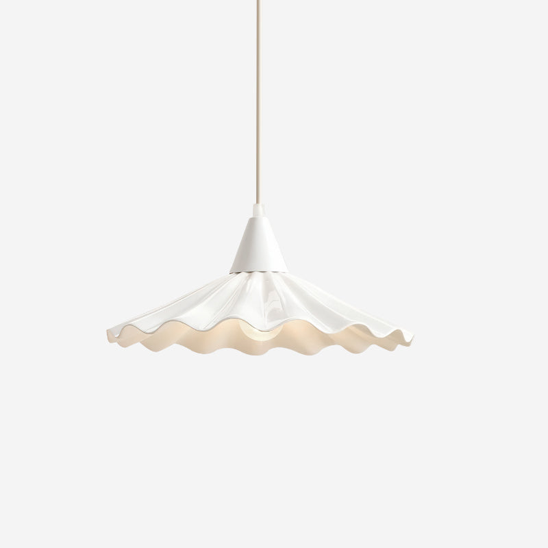 White Ceramic Pendant Light With Ambient Glow