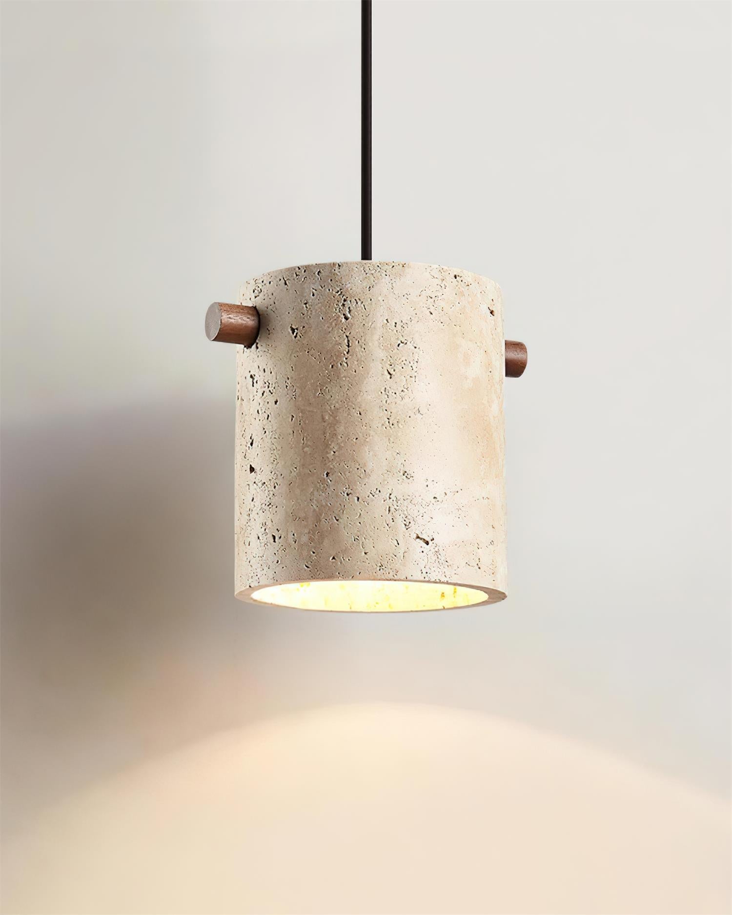 Travertine Pendant Lamp Multi Head Natural Stone Shade