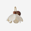 Vintage Floral Wood Wall Lamp With Brass Arm