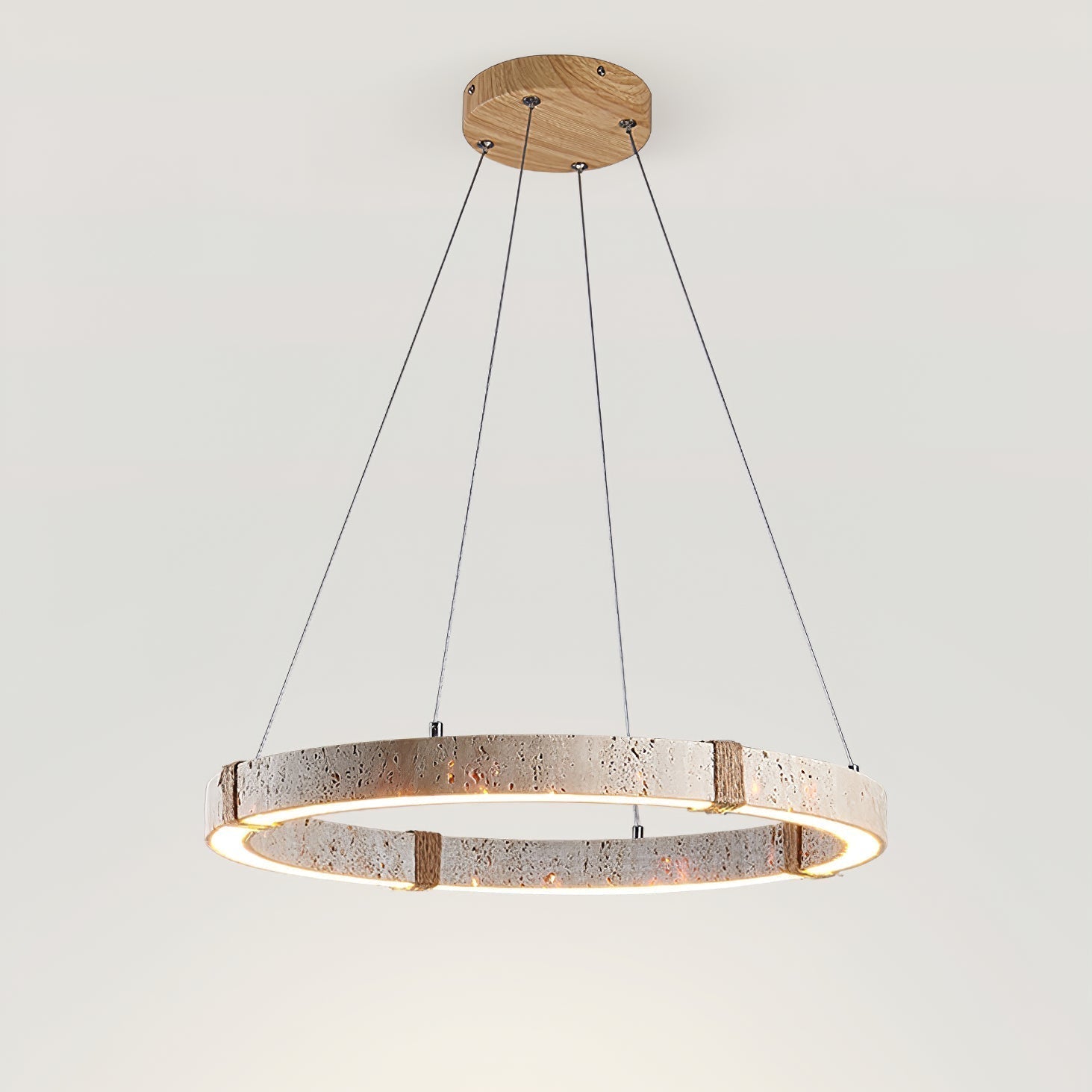 Calm Ambience Pendant Light Travertine And Wood