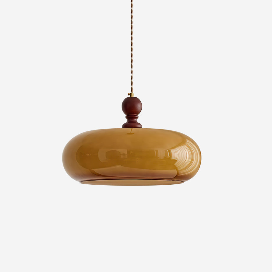 Amber Glass Pendant Light With Warm Glow