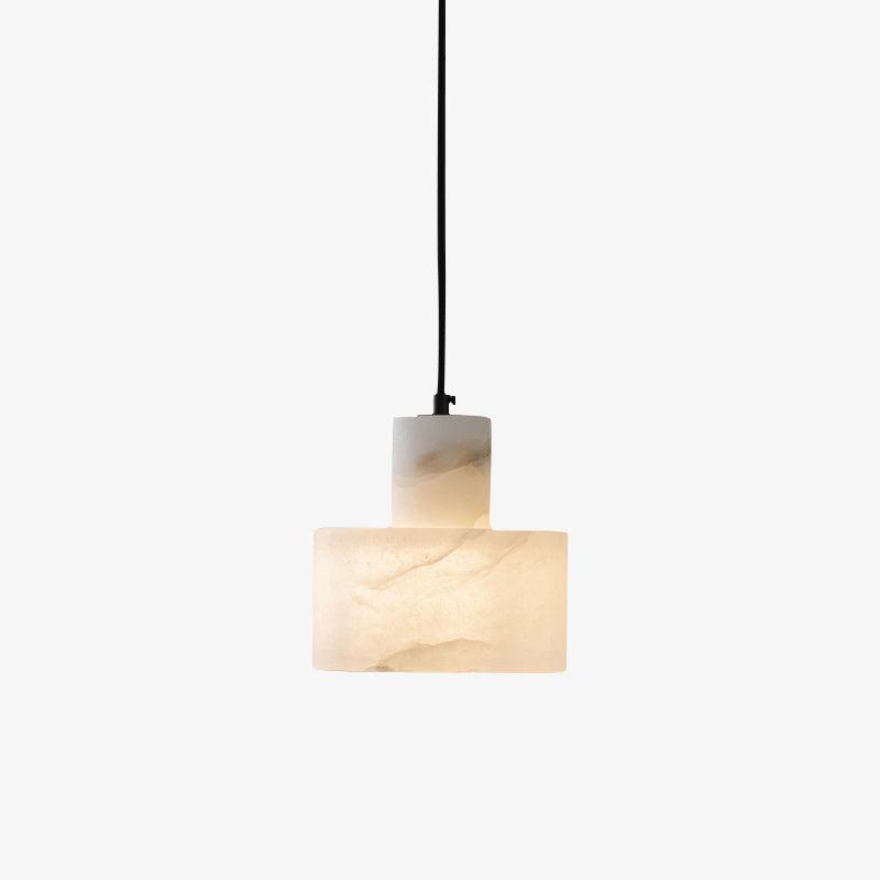 Alabaster Dual Cylindrical Pendant Light With Warm Glow