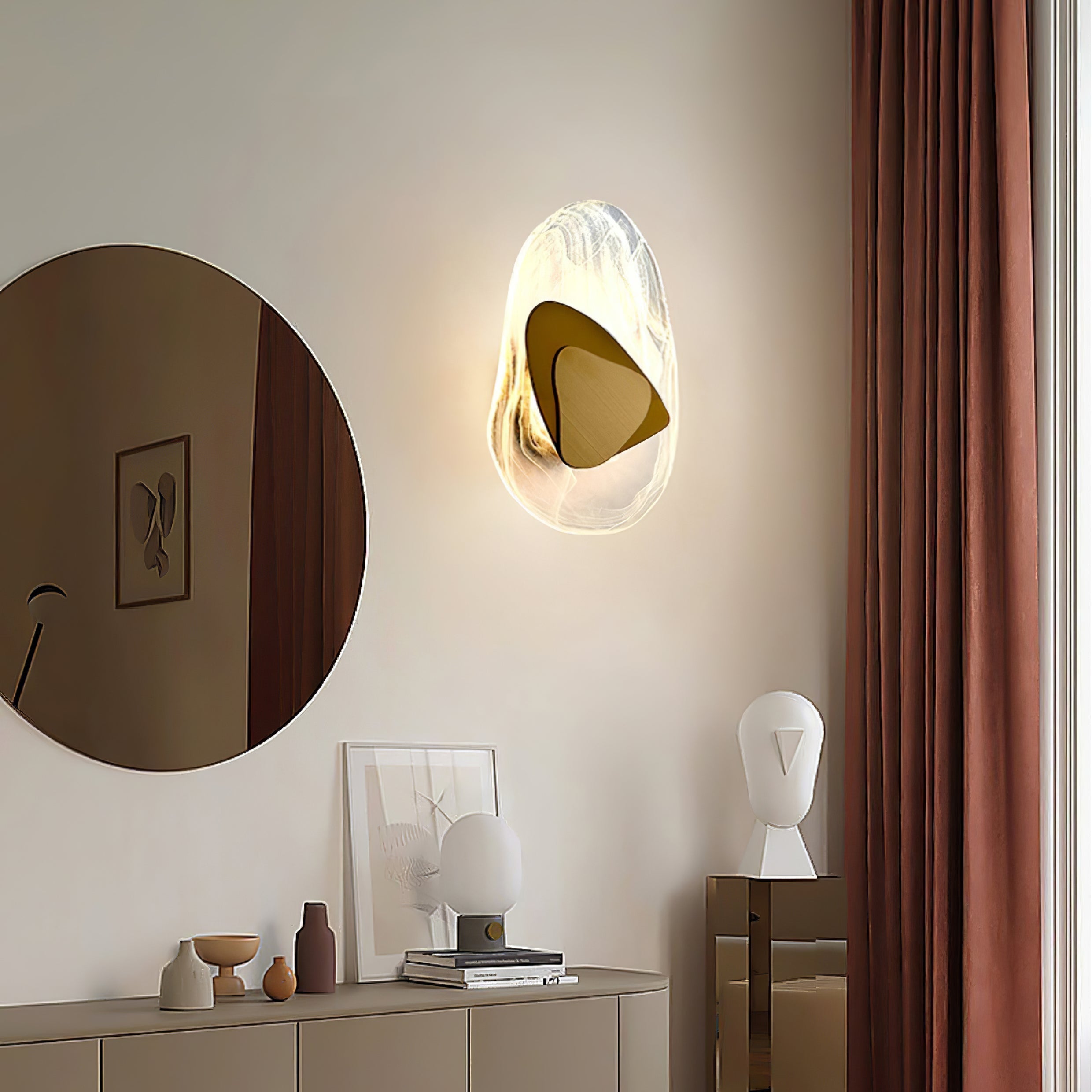 Matte Black Swirl Glass Wall Lamp