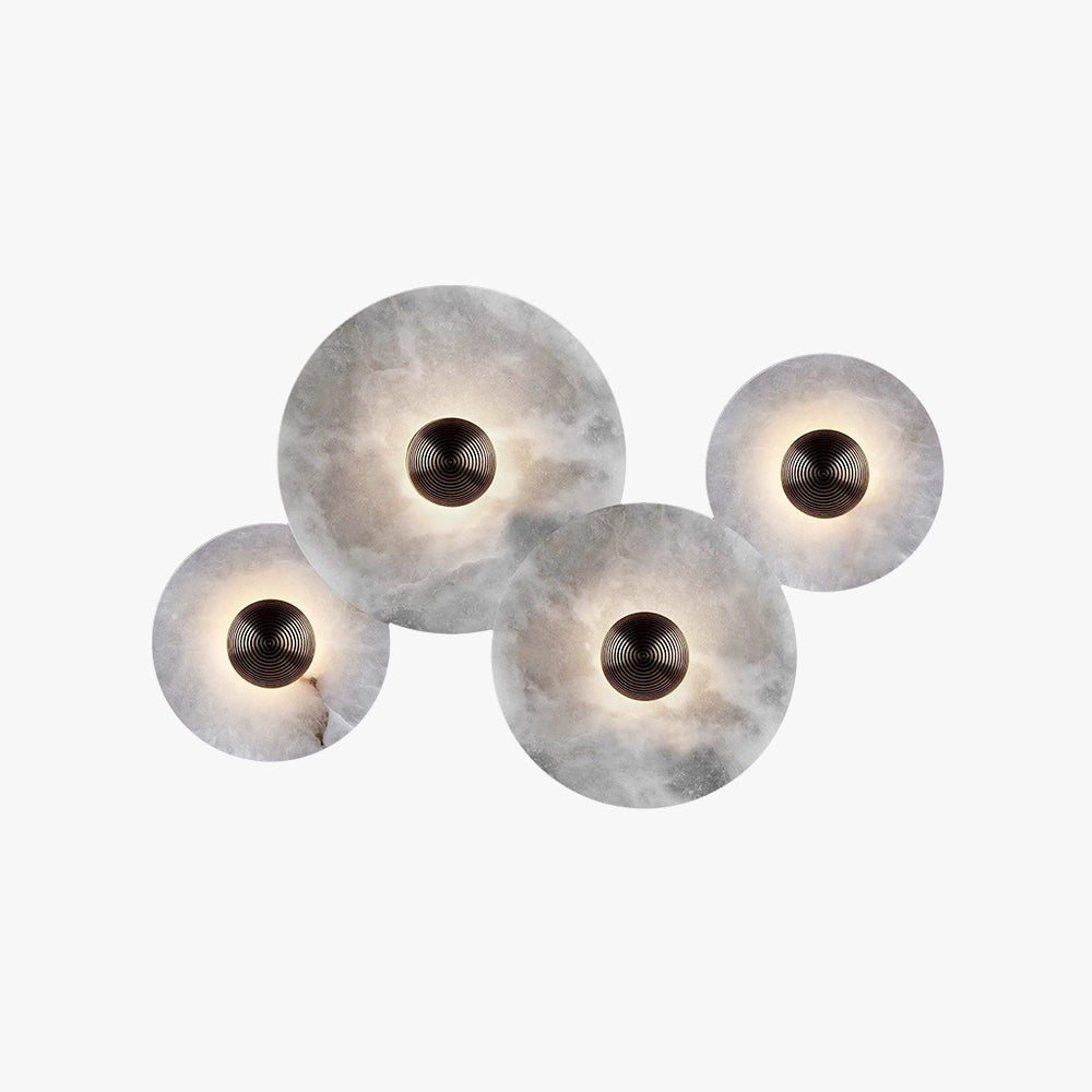 Celestial Alabaster Wall Lamp With Layered Discs